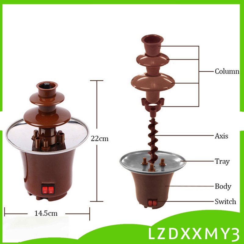 Đài Phun Sô Cô La Nhỏ Gọn Dễ Lắp Ráp 3 Tầng