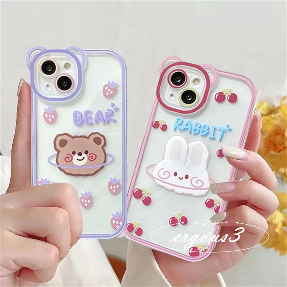 Ốp Điện Thoại Mềm Họa Tiết Gấu / Thỏ Đáng Yêu Cho iPhone 14 13 12 11 Pro Max SE2020 X XR Xs Max 7 8 6 6s Plus