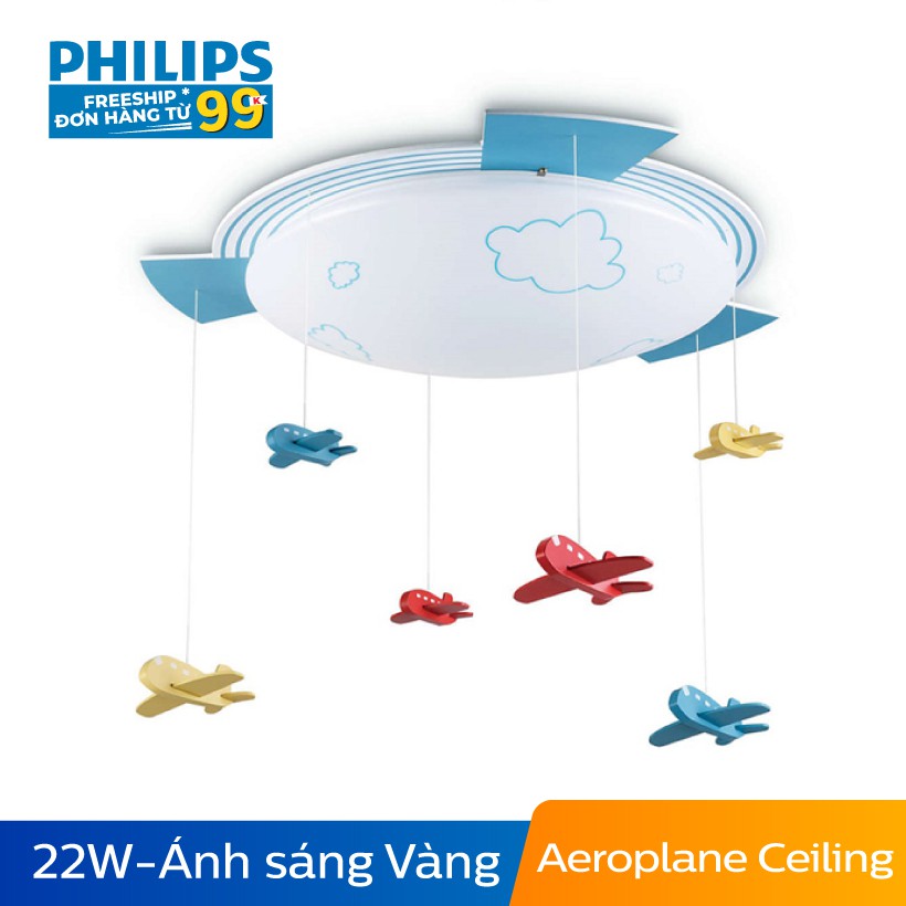 Đèn trần phòng trẻ em Philips LED Aeroplane 77501 22W