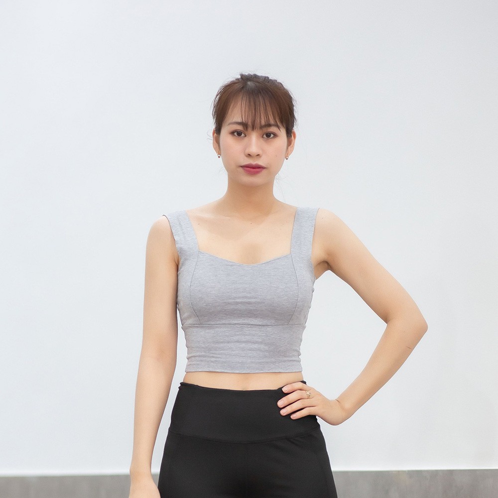 Áo ngực thể thao croptop cotton kiểu dáng hiện đại, phù hợp các môn tập yoga, đi bộ, dạo phố