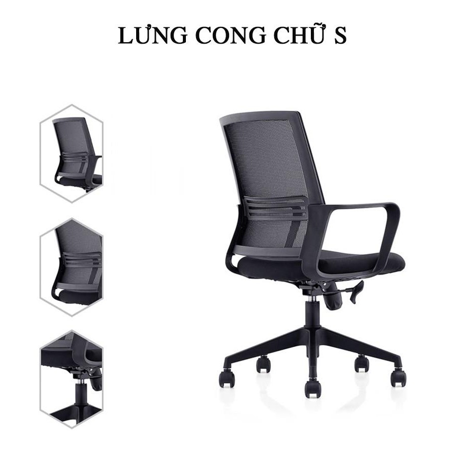 Ghế xoay lưới - Dòng ghế văn phòng cao cấp - Bánh xe di chuyển đa mặt sàn model 2020