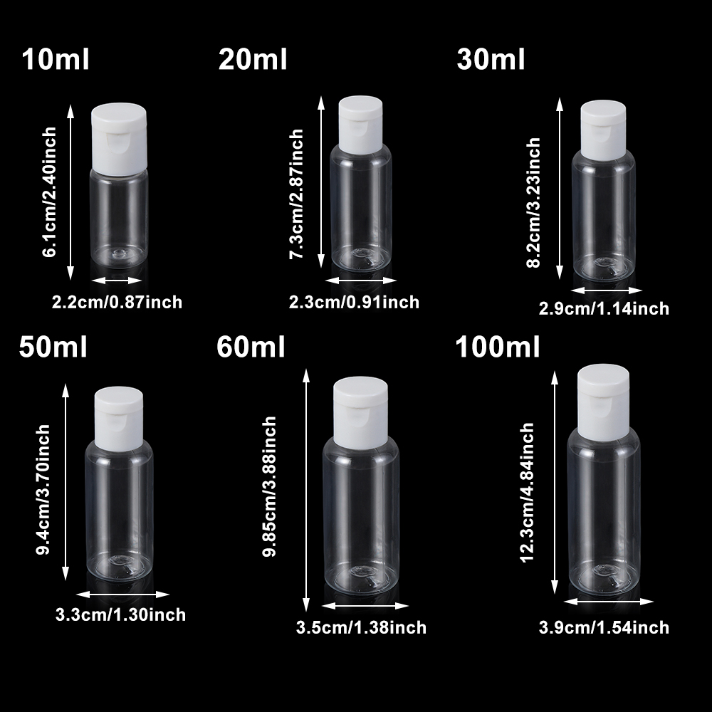 Bình Nhựa Rỗng 10-100ML Dùng Đựng Mỹ Phẩm/Dầu Gội/Sữa Dưỡng