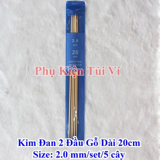Kim đan 2 đầu gỗ dài 20cm (46k/set/5 cây/1size)