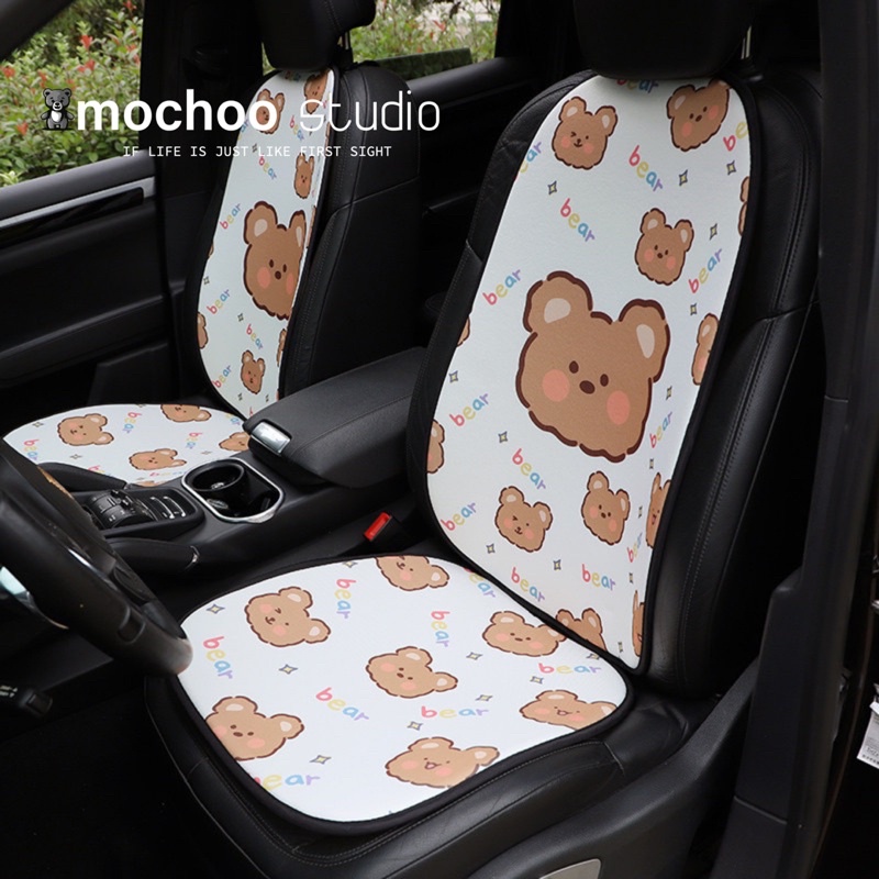 Tấm Lót Ghế Điều Hoà Oto INS Hoạt Hình Dễ Thương Cute Bear Phụ Kiện Trang Trí Xe Hơi Cao Cấp