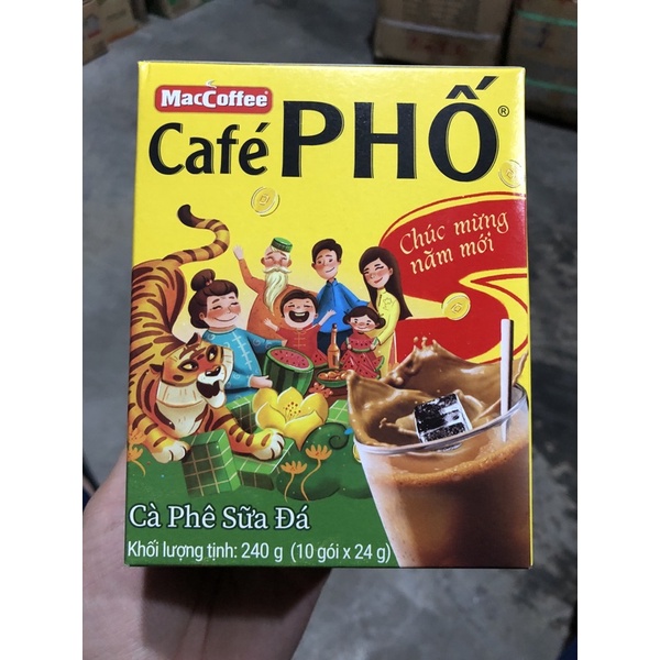 hộp cà phê sữa đá Cafe PHỐ 10 góix24g