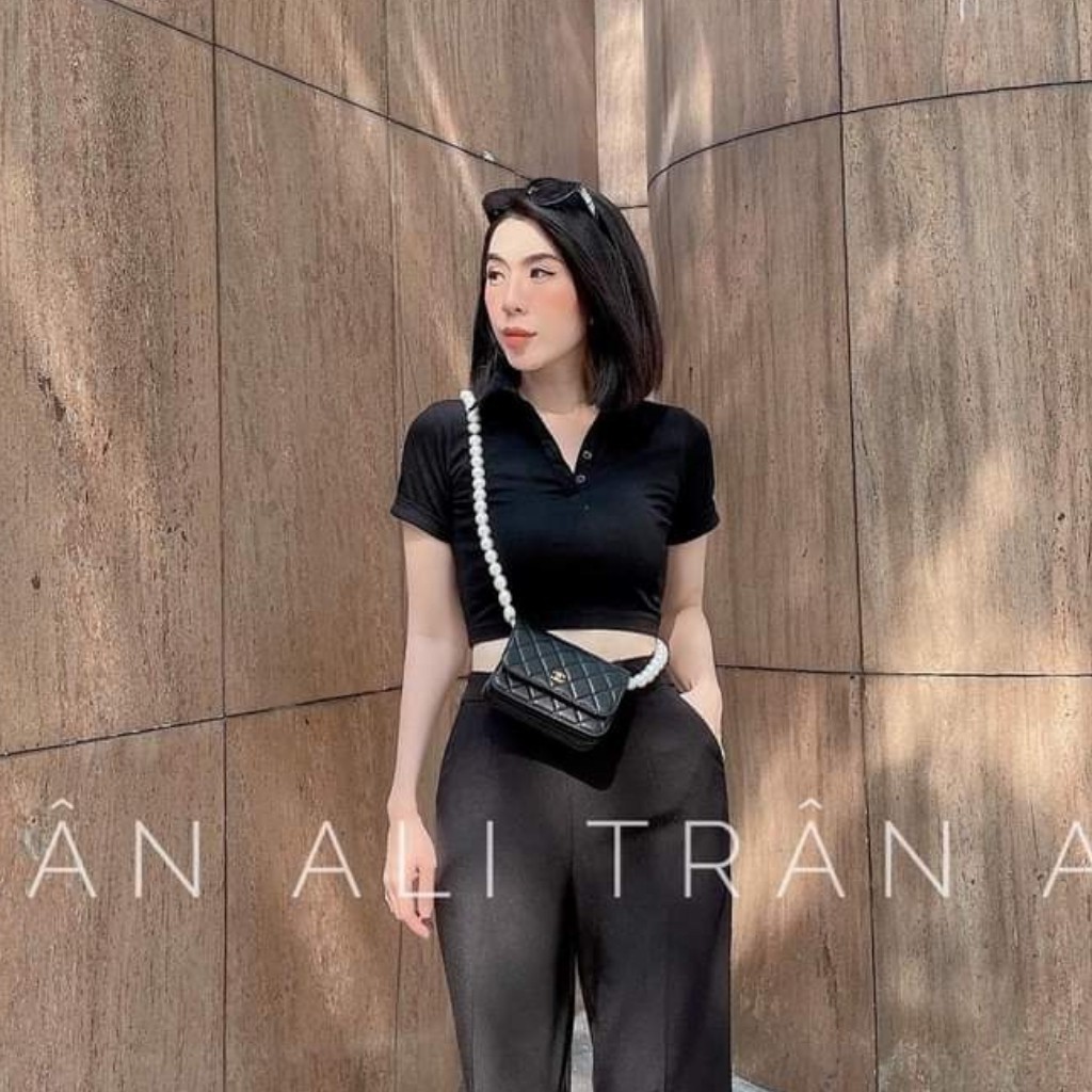 Áo Kiểu Croptop Cổ Trụ _ Chất Borip Dày Dặn Hàng Đẹp _ Ảnh Thật Chụp Sàn