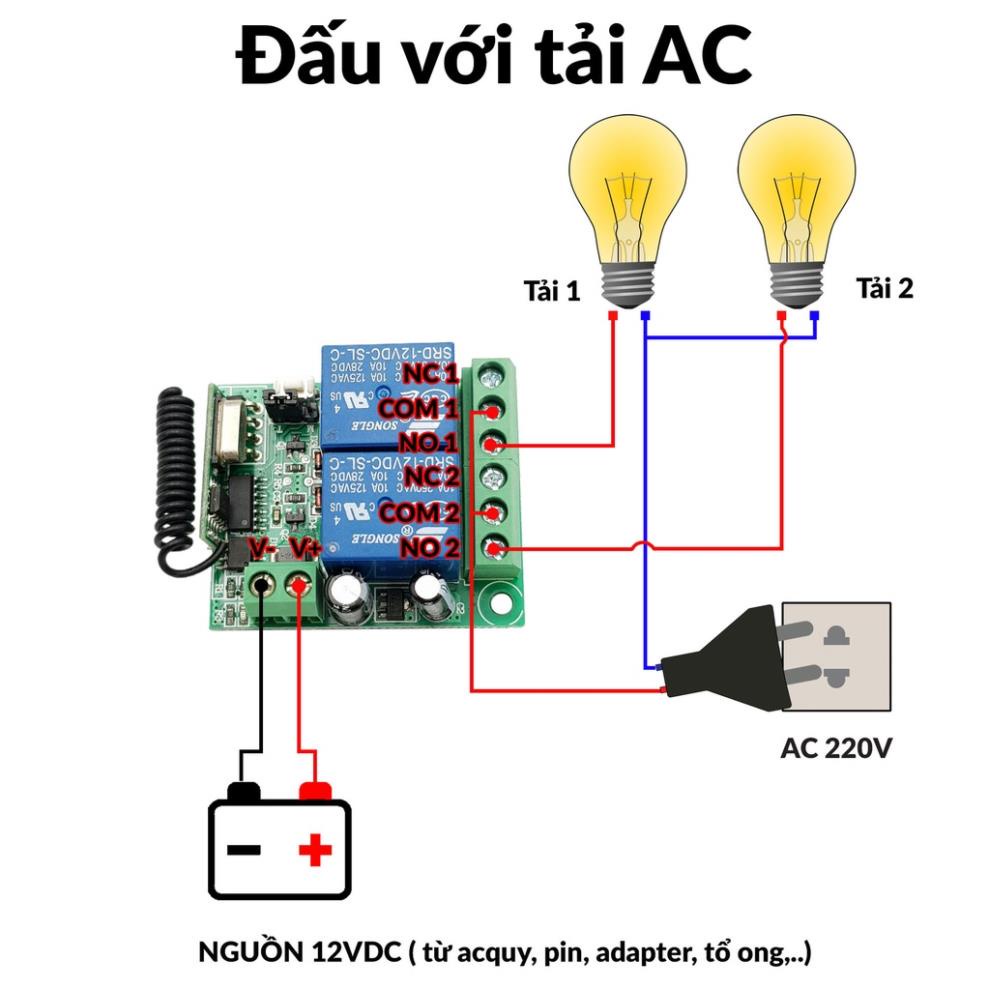 Mạch điều khiển Relay học lệnh 315Mhz kèm remote 1 kênh - 2 kênh - 6 kênh 1000m