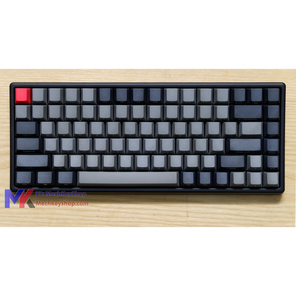 Bộ keycap Keycool 84 phím thick PBT Black - Grey Ninja