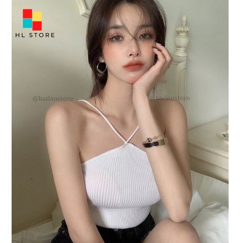 Áo yếm dây trơn ❤️ Áo croptop chất len gân ôm body khoe vai gợi cảm Hải Lan Store TU12 | WebRaoVat - webraovat.net.vn