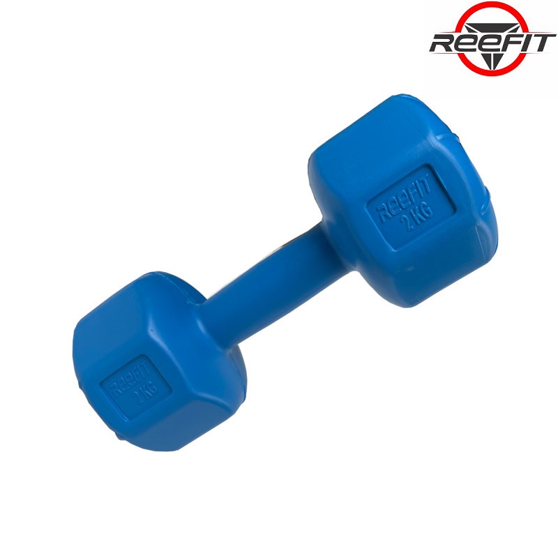 Bộ 2 tạ tay nhựa bát giác Reefit 2kg có ruột (gồm 2 cục)