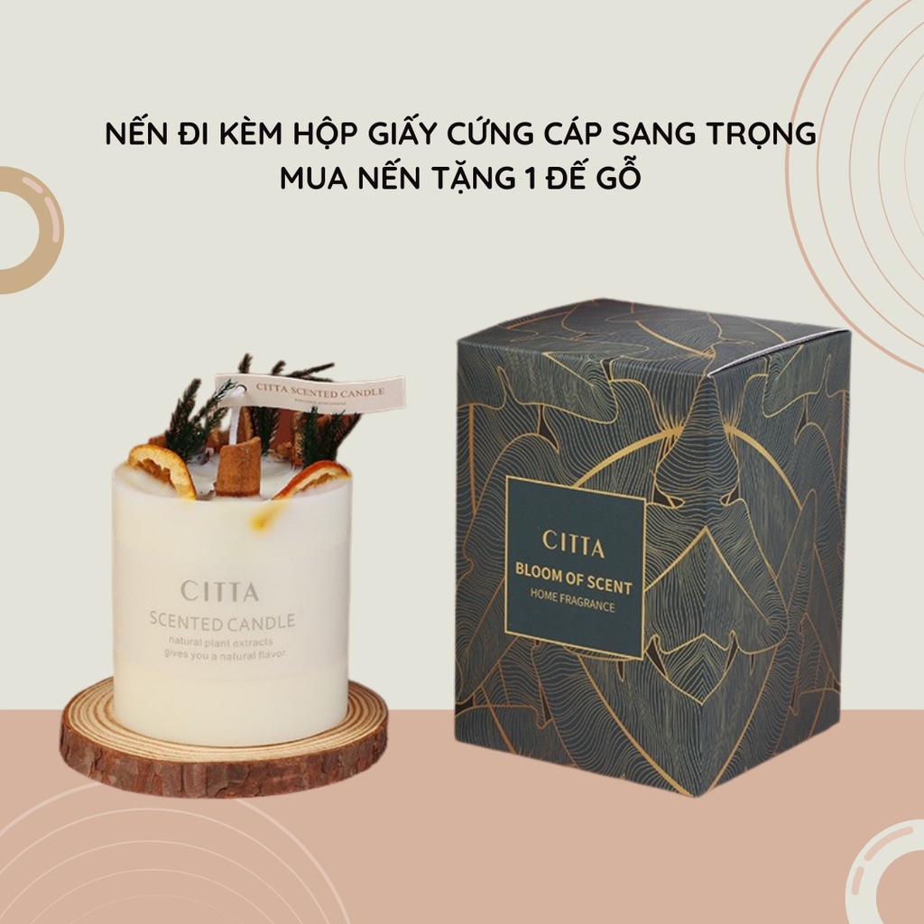 Nến Thơm Handmade Citta Hương Thơm Bốn Mùa Hoa Khô Tự Nhiên Trang Trí Nhà Cửa