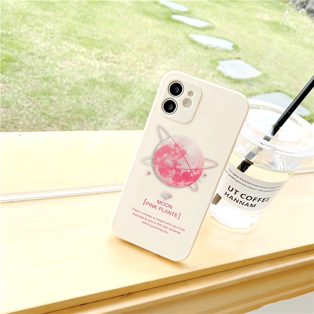 Ốp iphone hành tinh hồng cạnh vuông bảo vệ camera cho ip 6splus/7/7plus/8/8plus/x/xr/xs/11/12/pro/max/plus/13promax e147