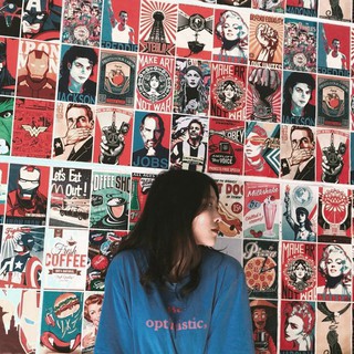Decal decor vintage poster dán tường trí nội thất quầy bar, tiệm trà chanh 1000