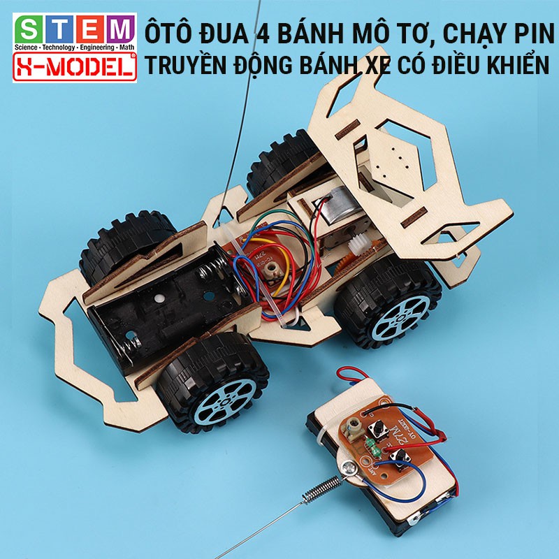 Đồ chơi sáng tạo STEM ô tô đua đồ chơi gỗ có điều khiển từ xa XMODEL ST76,Đồ chơi DIY[Giáo dục STEM STEAM]