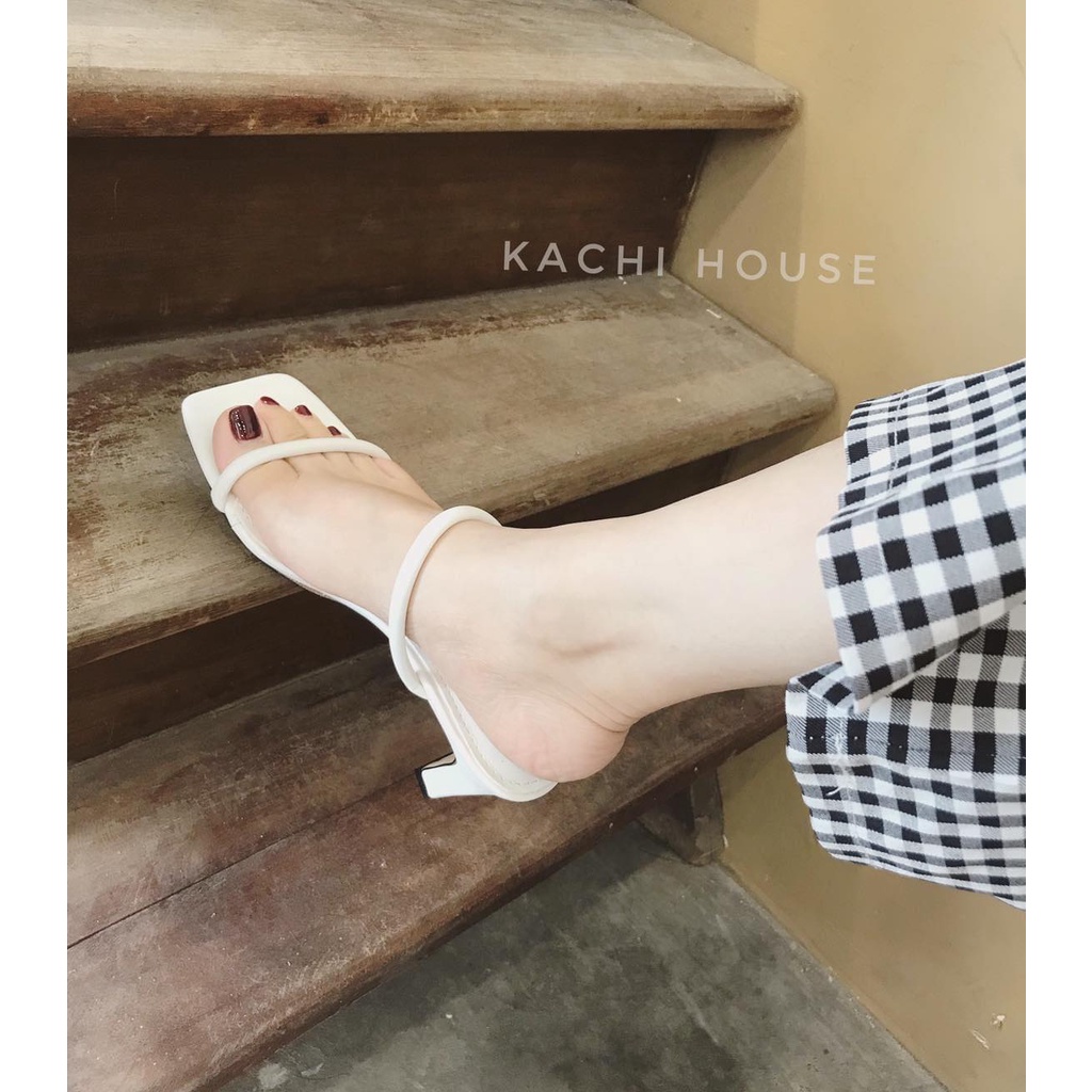 Dép Kachi gót dẹt 2 quai ngang basic -Kachi House (FORM NHỎ)