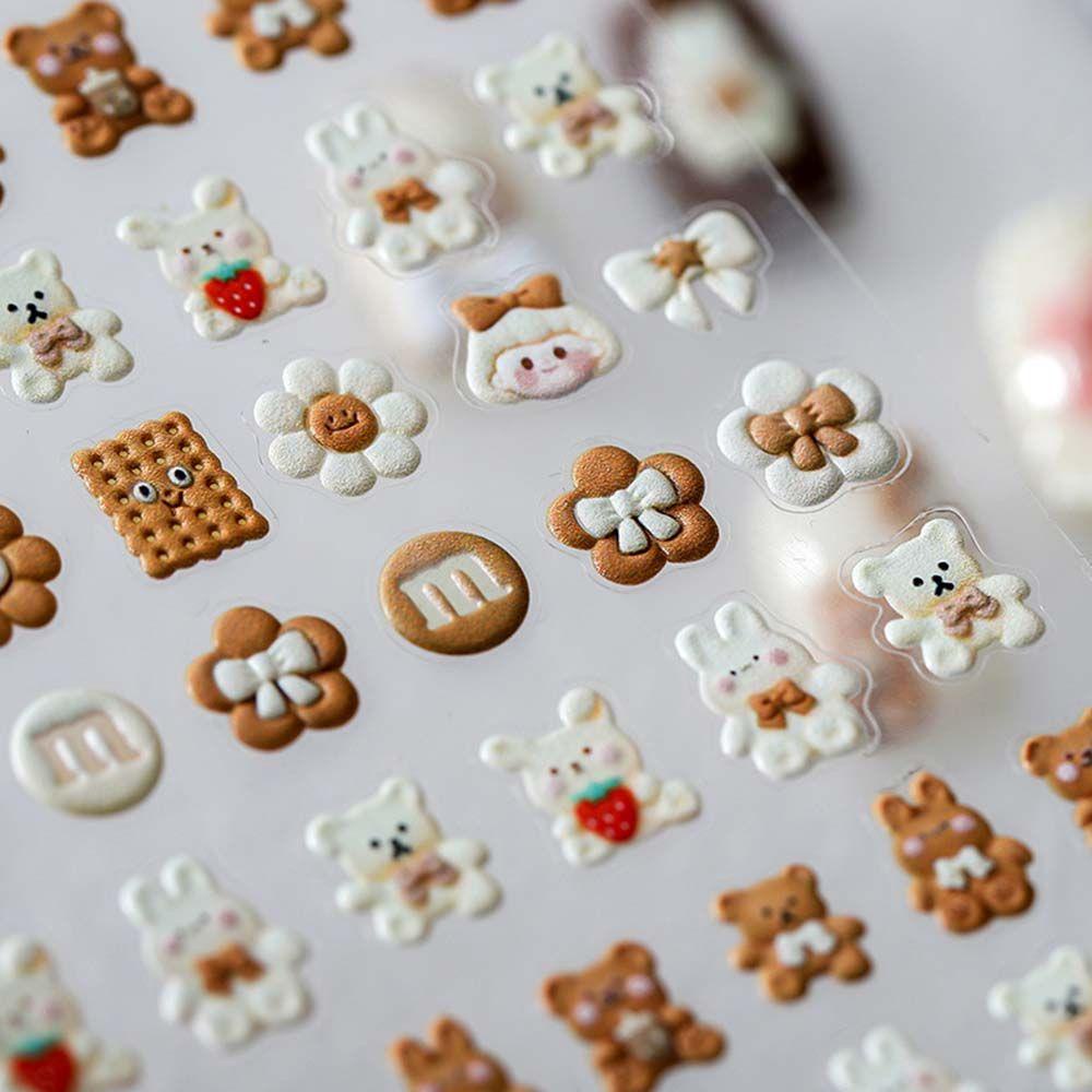 USNOW Nail Art Sticker Cute Cartoon Nail Decals Little Bear Love Heart Rabbit DIY Nail Art Tool