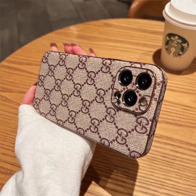 Ốp Điện Thoại Da Bảo Vệ Camera In Logo Gucci Cho iphone 13 12 11 Pro Max 7 8 X XS XR Plus SE