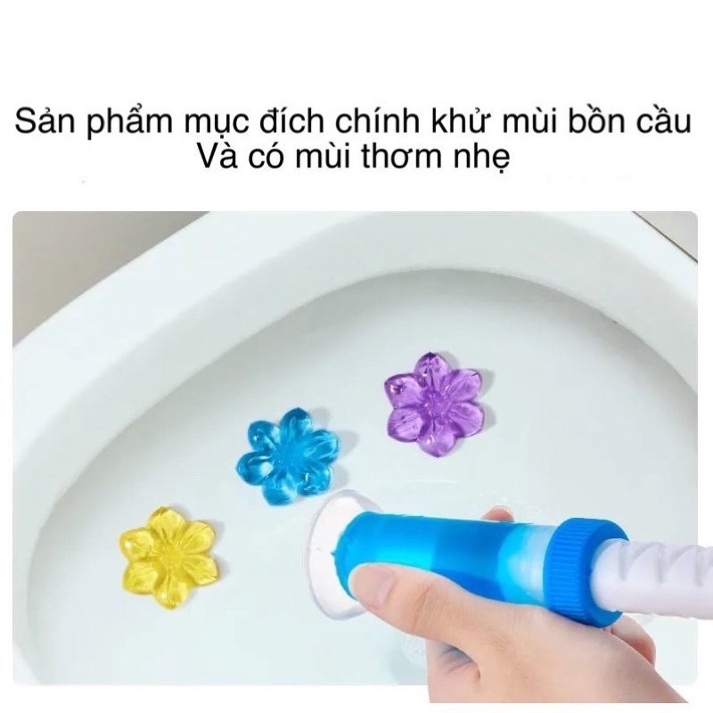 Gel khử mùi bồn cầu gel thơm khử trùng bồn cầu dạng thạch hình bông hoa với 7 mùi thơm cho toilet GEL01