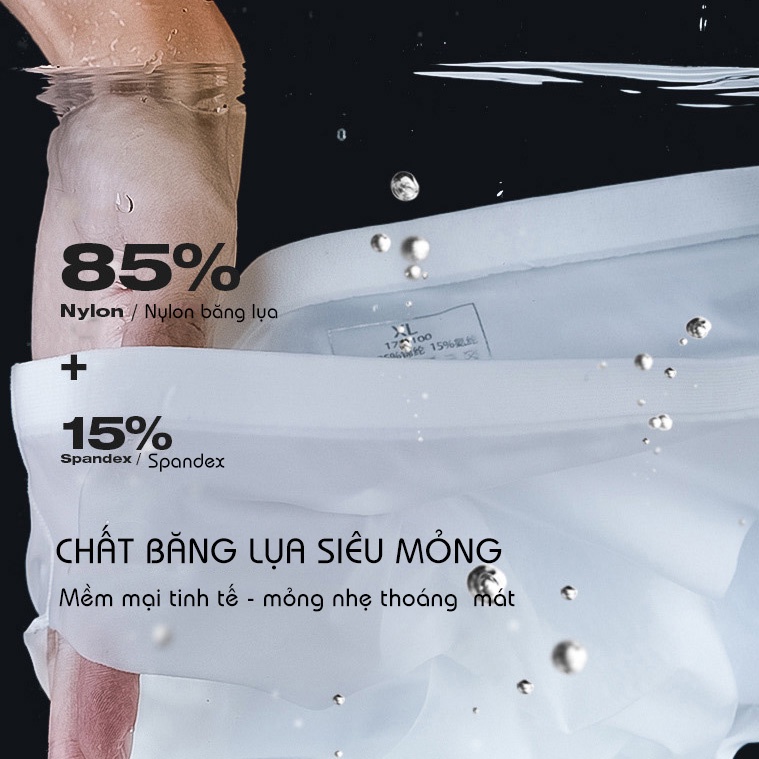 Quần Lót Nam- Sịp Trơn Siêu Mỏng Mát Không Viền May Cao Cấp K151