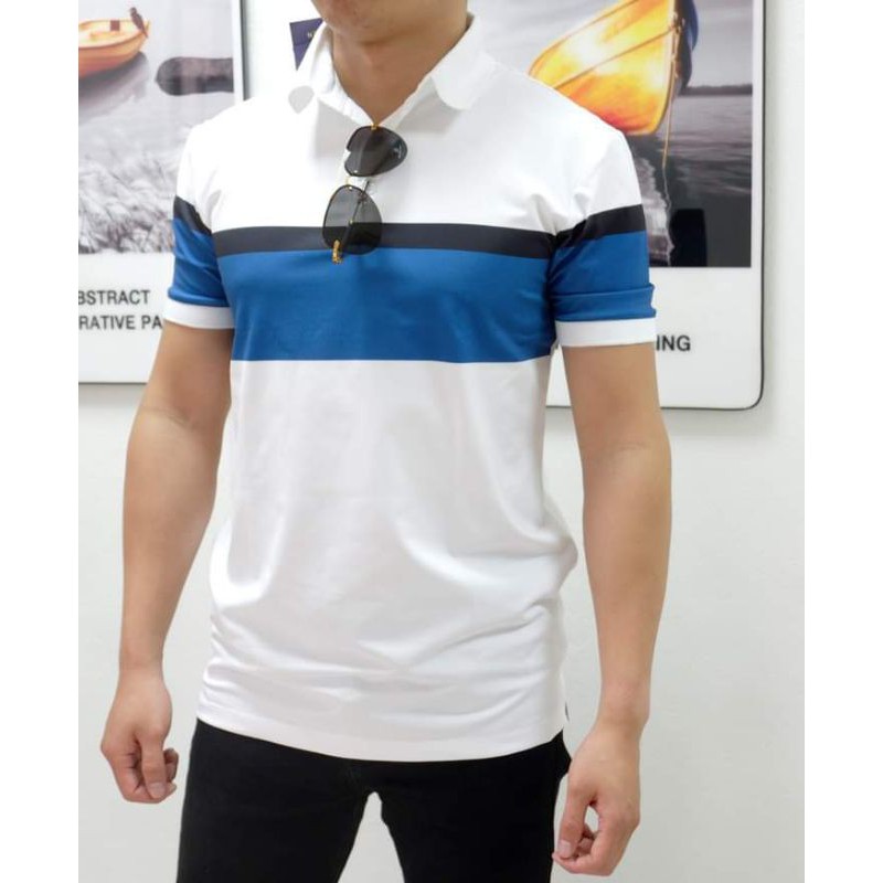 Áo Phông Nam Có Cổ THUN LẠNH PHỐI KẺ Siêu Đẹp