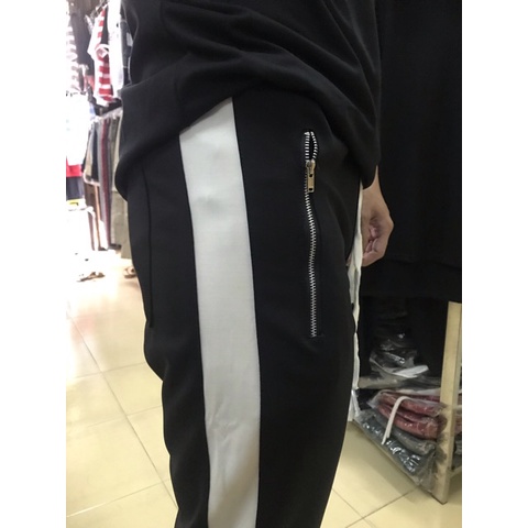 Quần thể thao trackpants 1 sọc phối zip cực ngầu streetwear