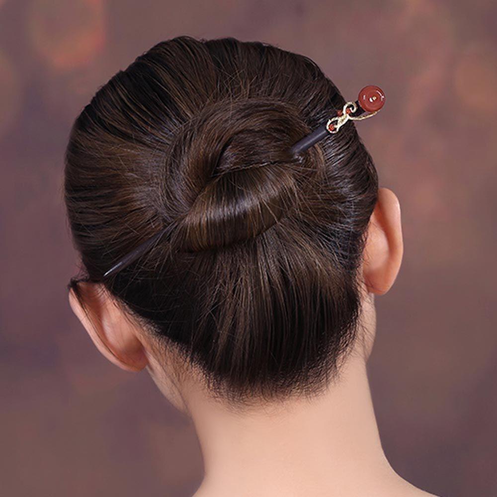 MXGOODS Trâm Cài Tóc Bằng Gỗ Hình Hoa Phối Tua Rua Phong Cách Trung Quốc Cho Nữ