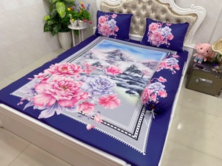 Drap thun lạnh 5D cao cấp mẫu hoa ( 3 màu )