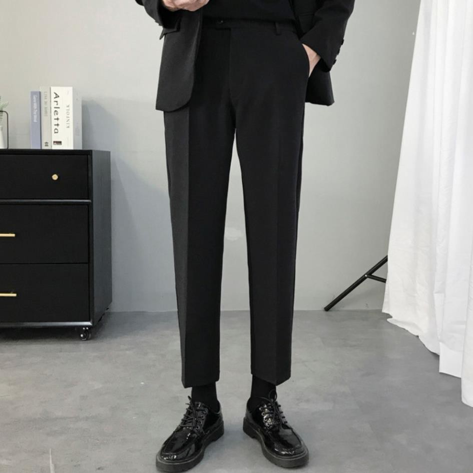 [Tiền Nào Của Đấy]Quần Tây, Quần Âu, Quần Vải Baggy Nam Màu Đen Vải Co Giãn, Không Xù Phong Cách Hàn Quốc -V01 | BigBuy360 - bigbuy360.vn