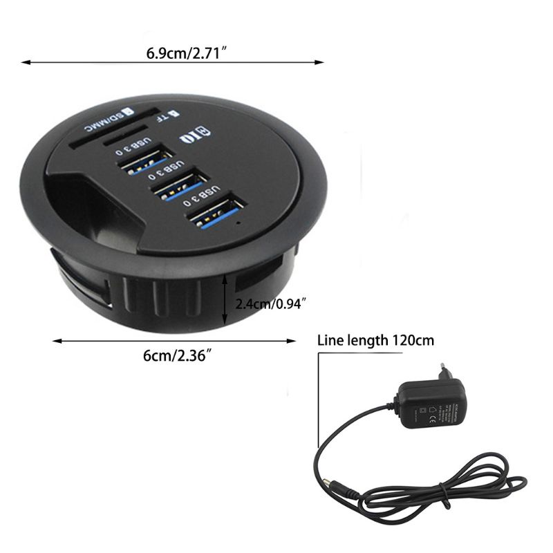 Ổ Cắm Điện USB 3 0 3 Cổng Với Đầu Đọc Thẻ SD TF Cho Máy Tính Bảng / Máy Tính Bảng
