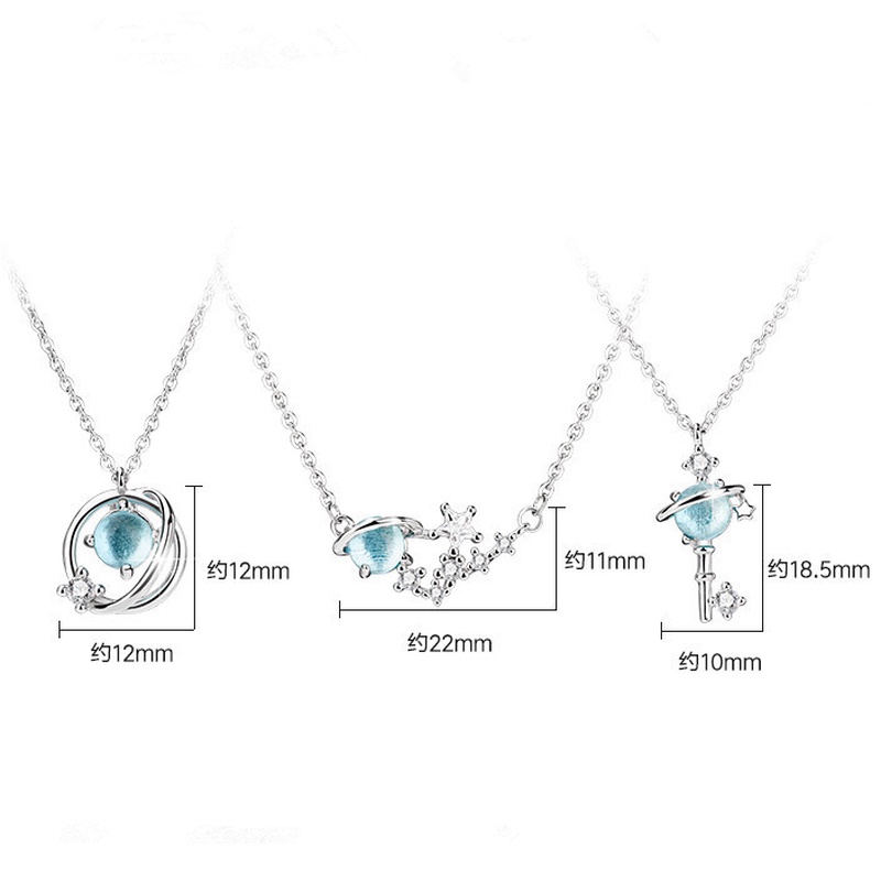We Flower Vòng cổ Mặt Trăng Và Ngôi Sao Đính Đá Pha Lê Xanh Thời Trang Dành Cho Nữ