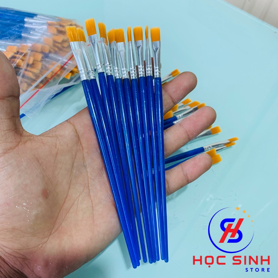 Combo 10 Cọ vẽ, tô màu bảng dẹp 8mm có thể tô màu trên nhiều bề mặt, tái sử dụng nhiều lần