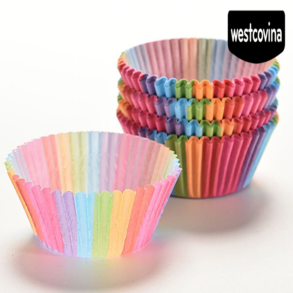[Hot]☀ Set 100 Cốc Giấy Làm Bánh Cupcake Nhiều Màu Ốp