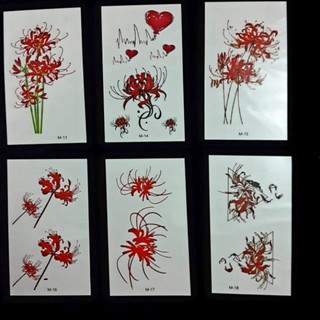 M2 Hình xăm nước hình xăm dán tatoo mini stickers có màu hình Hoa phong cách Hàn Quốc dễ thương cute