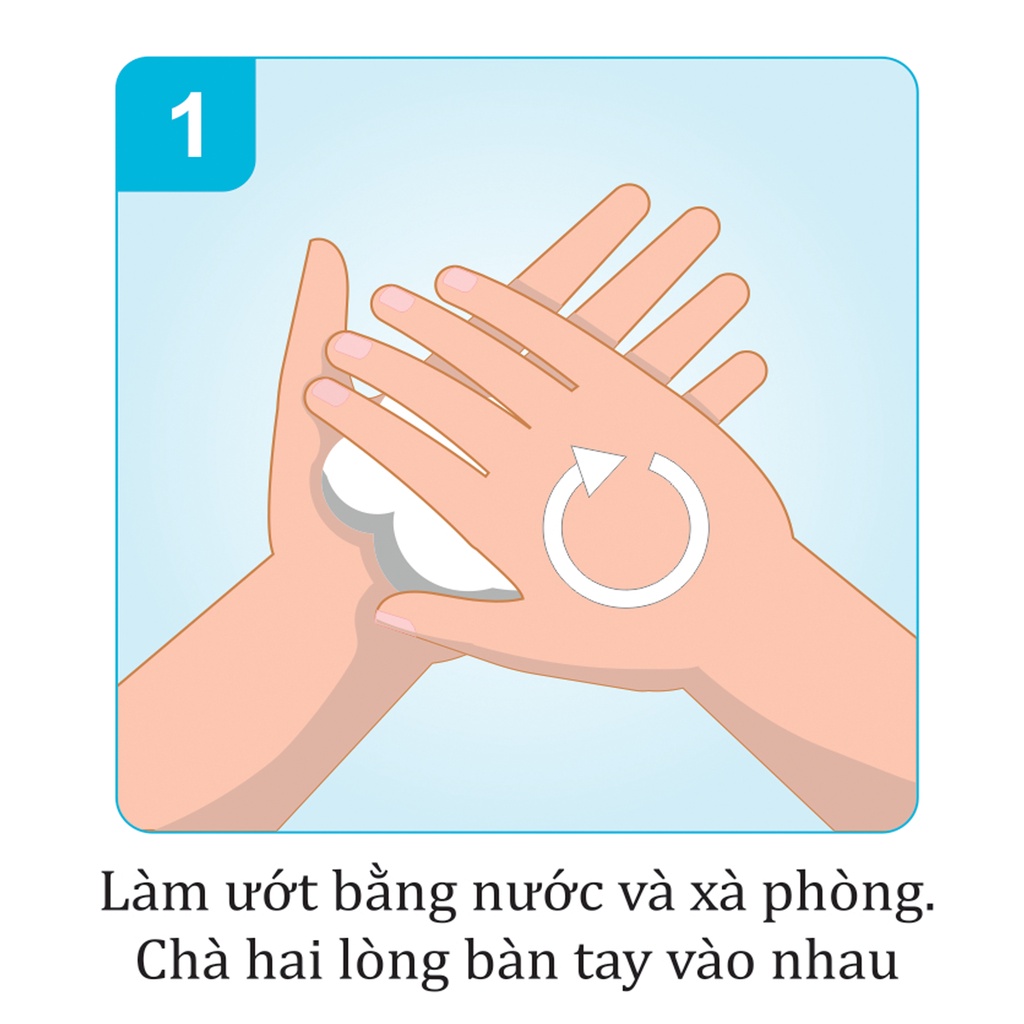 6 bước rửa tay - Decal dán