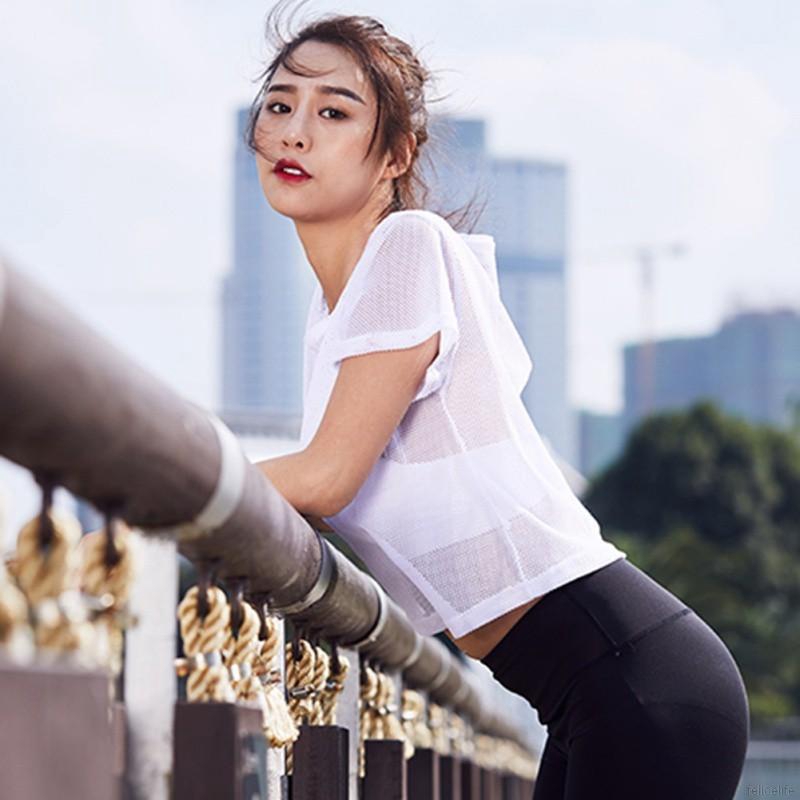 Áo vải lưới thể thao nhanh khô thời trang cho nữ