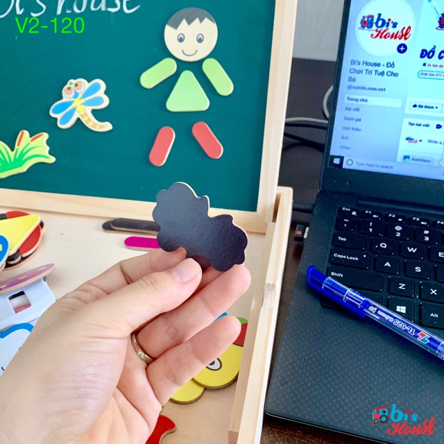 ✙Tranh nam châm ghép hình 2 mặt đa năng - đồ chơi gỗ Bi House