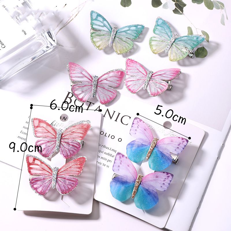 Set 2 Kẹp Tóc Hình Bướm Xinh Xắn Dành Cho Bé Gái