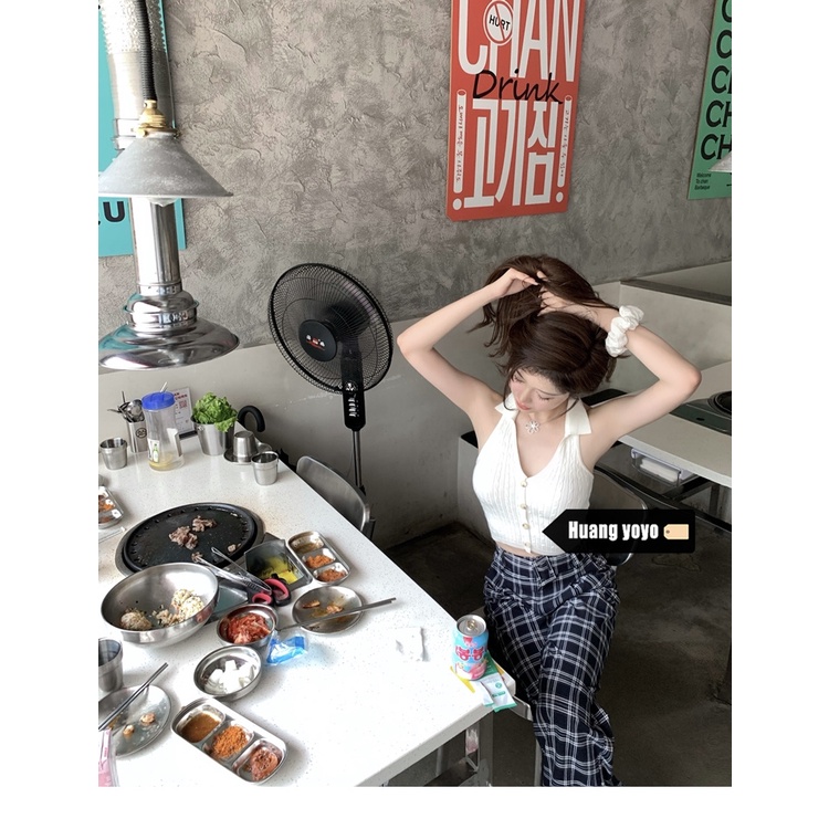 Áo Hai Dây Cài Nút Thiết Kế Mới Thời Trang Mùa Xuân Theo Phong Cách Hàn Quốc Cho Nữ