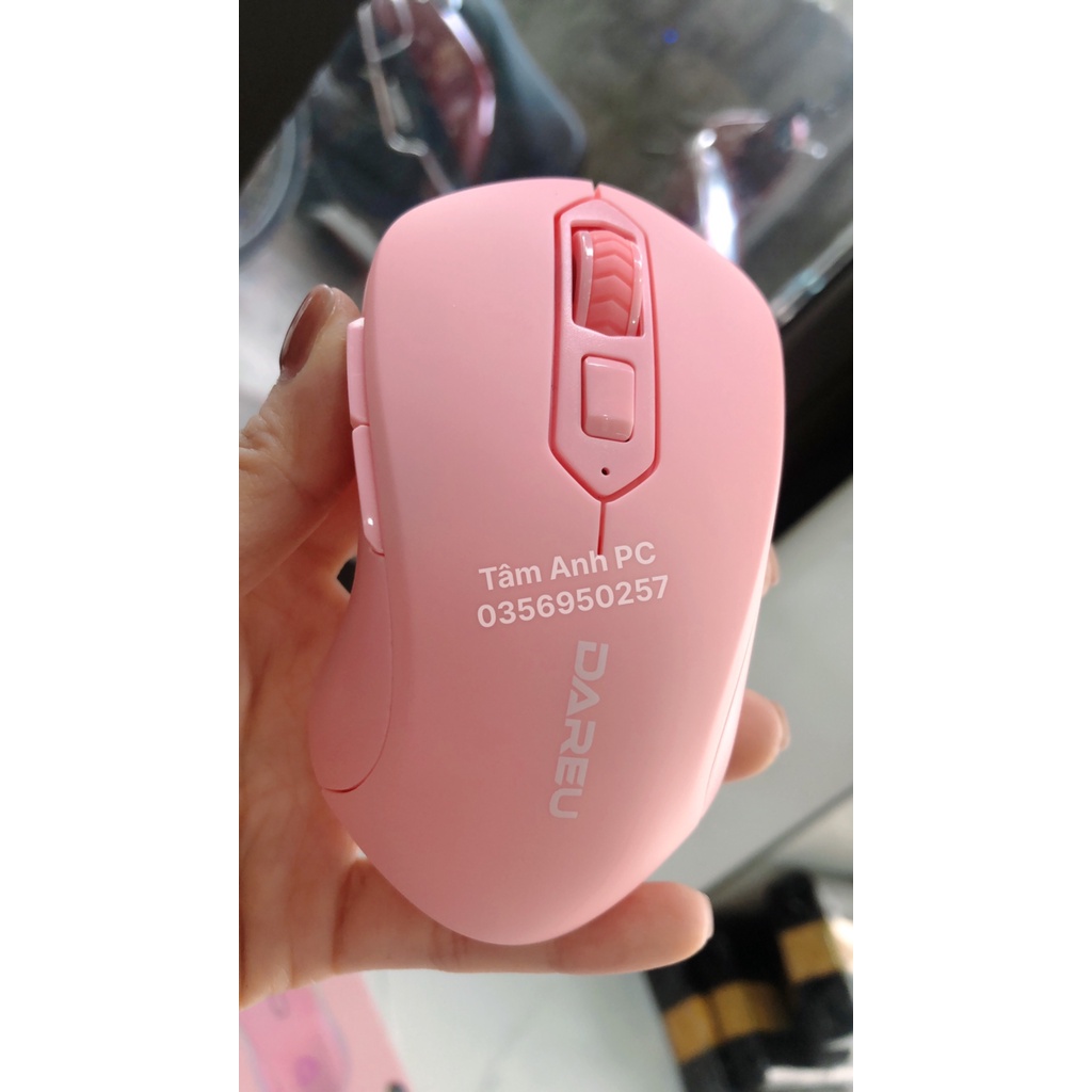 Chuột (chuột máy tính) Dareu LM115G Pink / Black / White không dây - có nút trợ năng