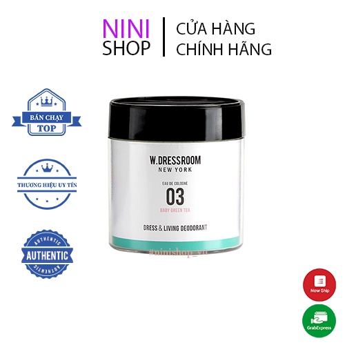 Gel thơm khử mùi W.DRESSROOM Dress&amp;Living Deodorant No.97 April Cotton, No.03 Baby Green Tea.