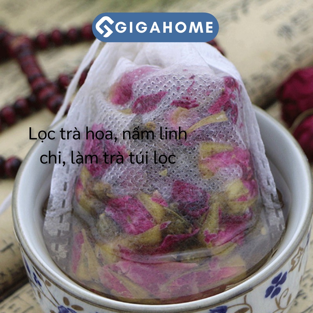Combo 100 Túi Lọc Trà, Cà Phê Dây Rút GIGAHOME Bằng Vải Không Dệt 7393