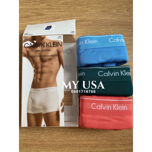 Quần lót nam CK từ Mỹ❤️ Quần lót Calvin Klein Cotton Stretch Boxer Briefs của Mỹ - hộp xanh lá mẫu mới