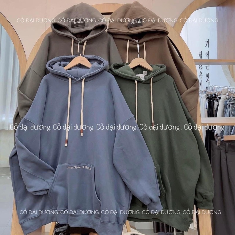 [SIÊU HÓT] Áo Nỉ Mũ Hoodie Trơn Nhiều Màu Form Rộng Tay Phồng(Ảnh Thật)