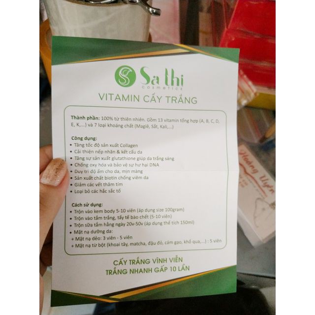 ❀Hola❀  Gói 10 Viên Vitamin Cấy Trắng Sa Thị