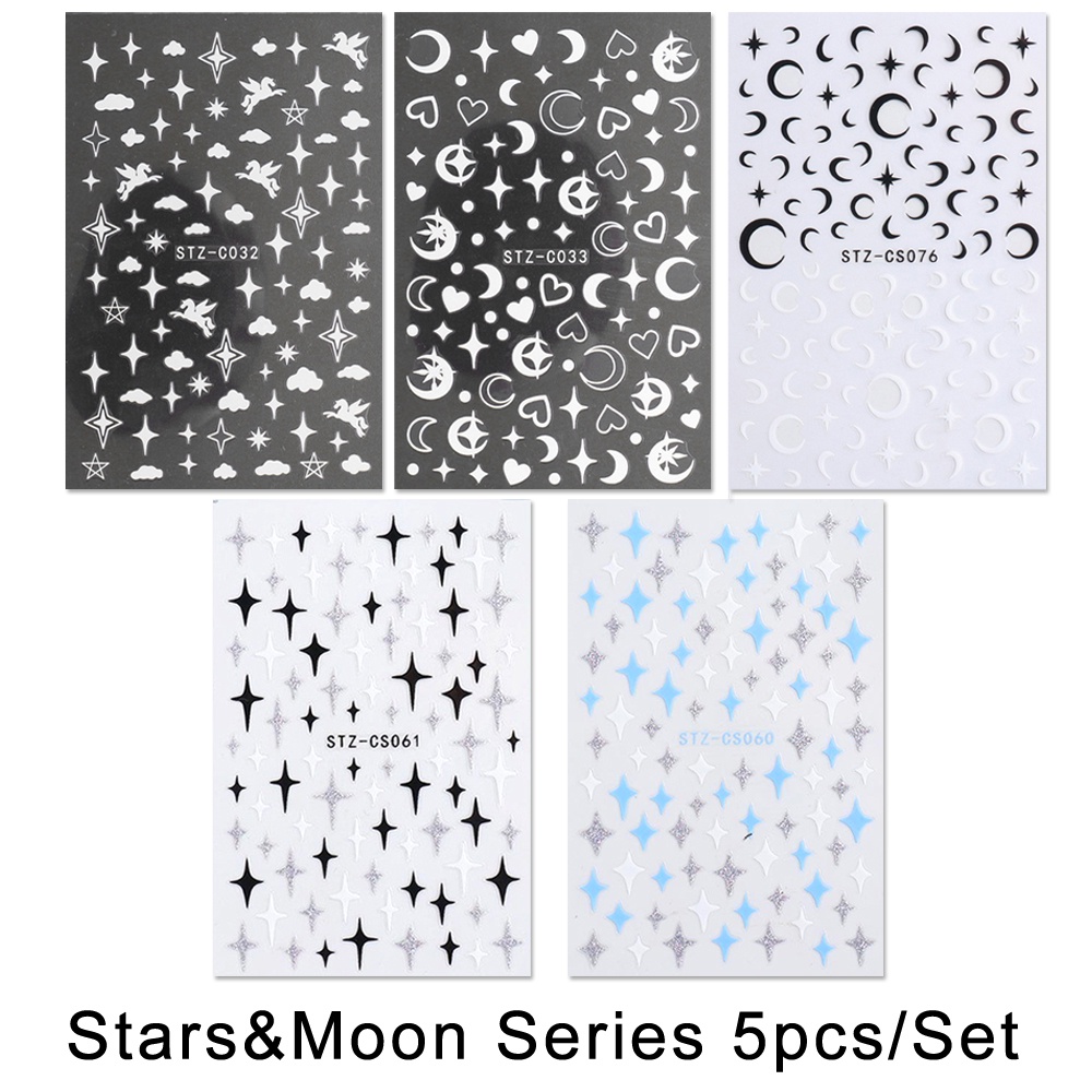 Nhãn Dán Trang Trí Móng Tay 3D Lấp Lánh Ánh Bạc Thời Trang