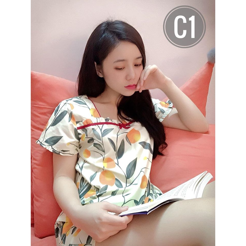 Đồ mặc nhà💖FREESHIP💖  Đồ ngủ  quần lửng lá xanh trẻ trung mã C1 | BigBuy360 - bigbuy360.vn