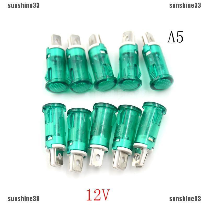 Bộ 10 ĐèN LED TíN HiệU 10mm 12V 24V - MàU Xanh Lá / Đỏ