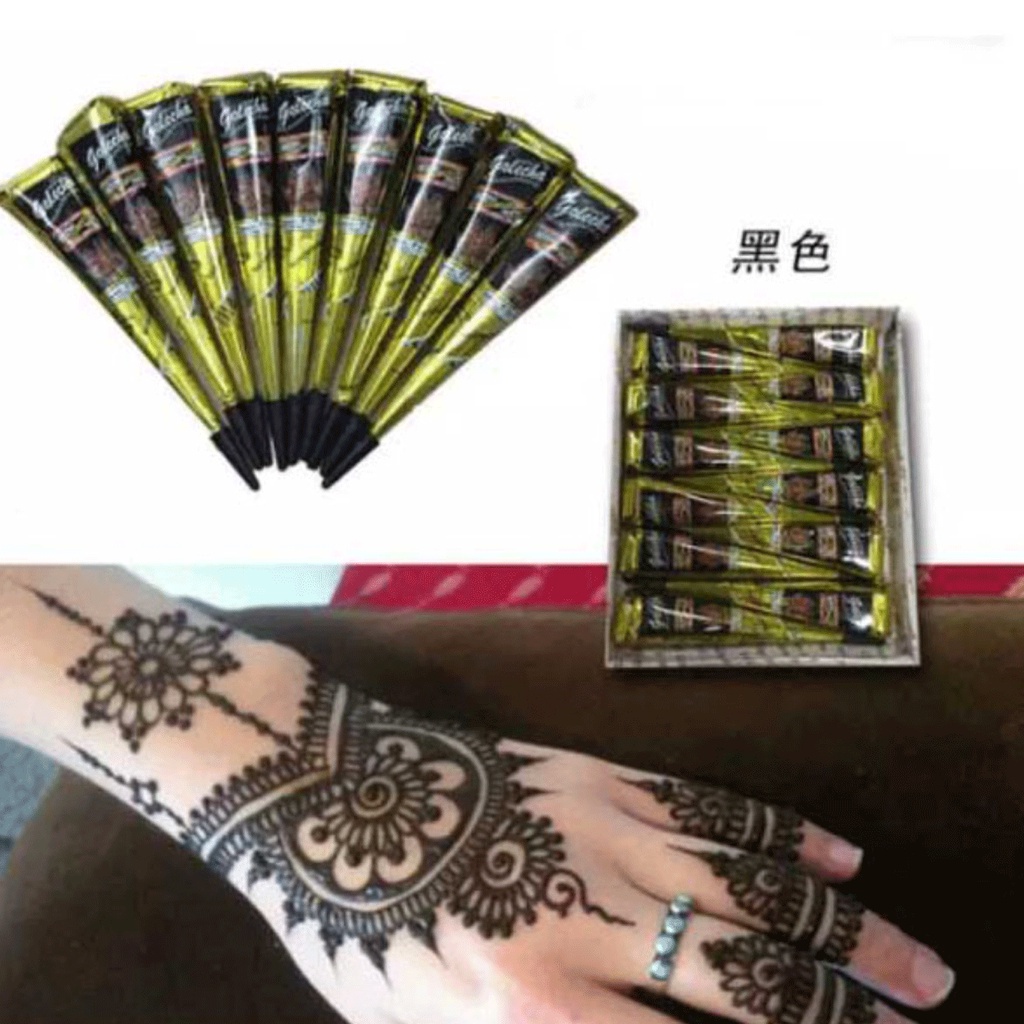 Kem xăm Henna - Kem Xăm Tạm thời,  Khuôn Xăm Tạm Thời Tattoo, Khuân Xương Cá, Mũi Tên, Khuân Chữ La Mã, Chữ Ả Rập Siêu C