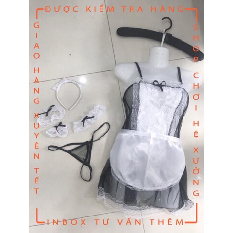Set váy ngủ full phụ kiện cosplay cô hầu gái 3704  - hot tiktok | BigBuy360 - bigbuy360.vn