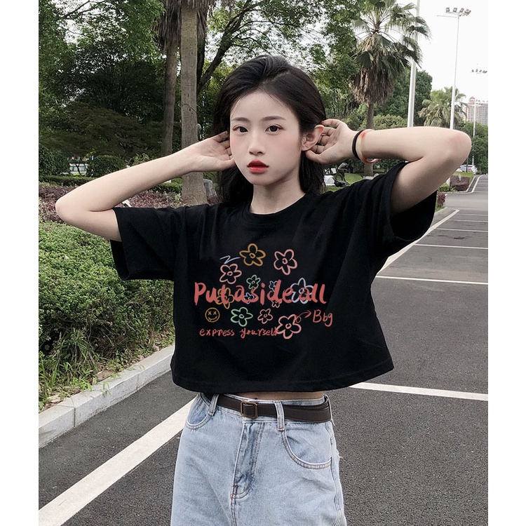 Áo Thun Crotop Form Rộng Unisex Tay Ngắn In Hình PUTASIDEALL Ulzzang Style Hàn Quốc TTT0184